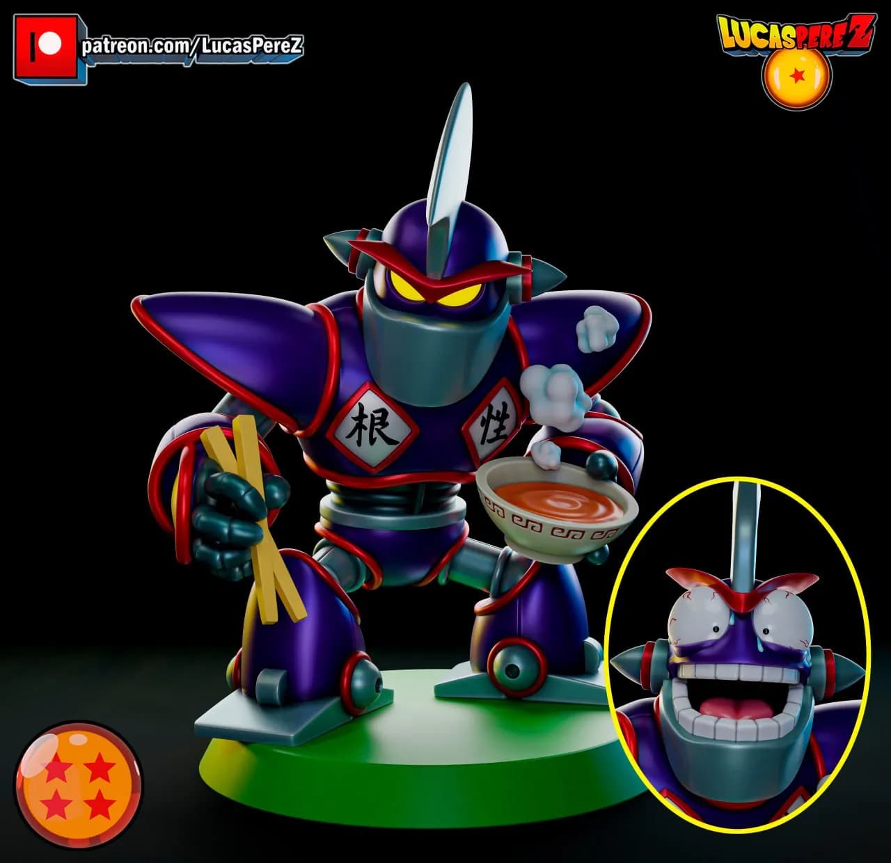 STL - Robot Oolong comiendo ramen