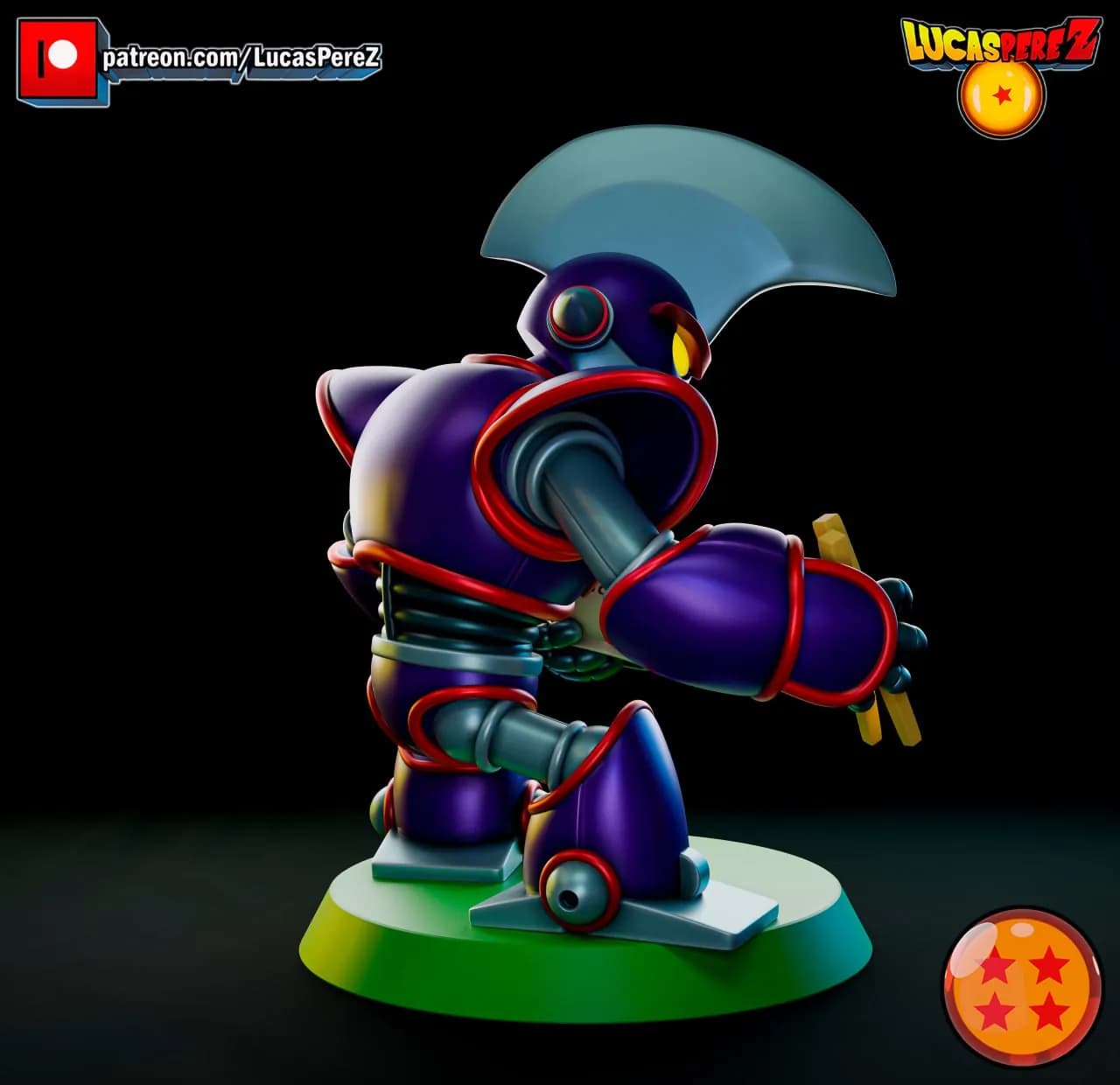 STL - Robot Oolong comiendo ramen render 2