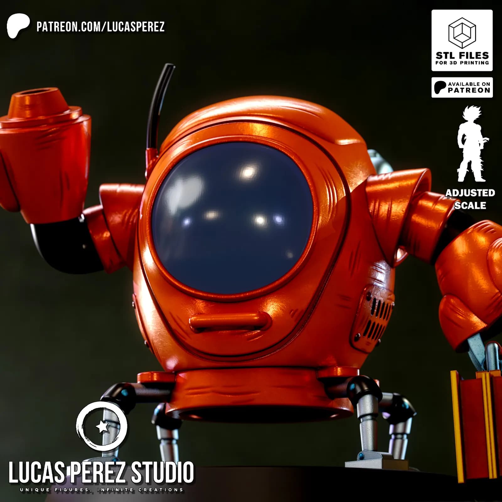 STL - Robot Shu de Dragon Ball render 4