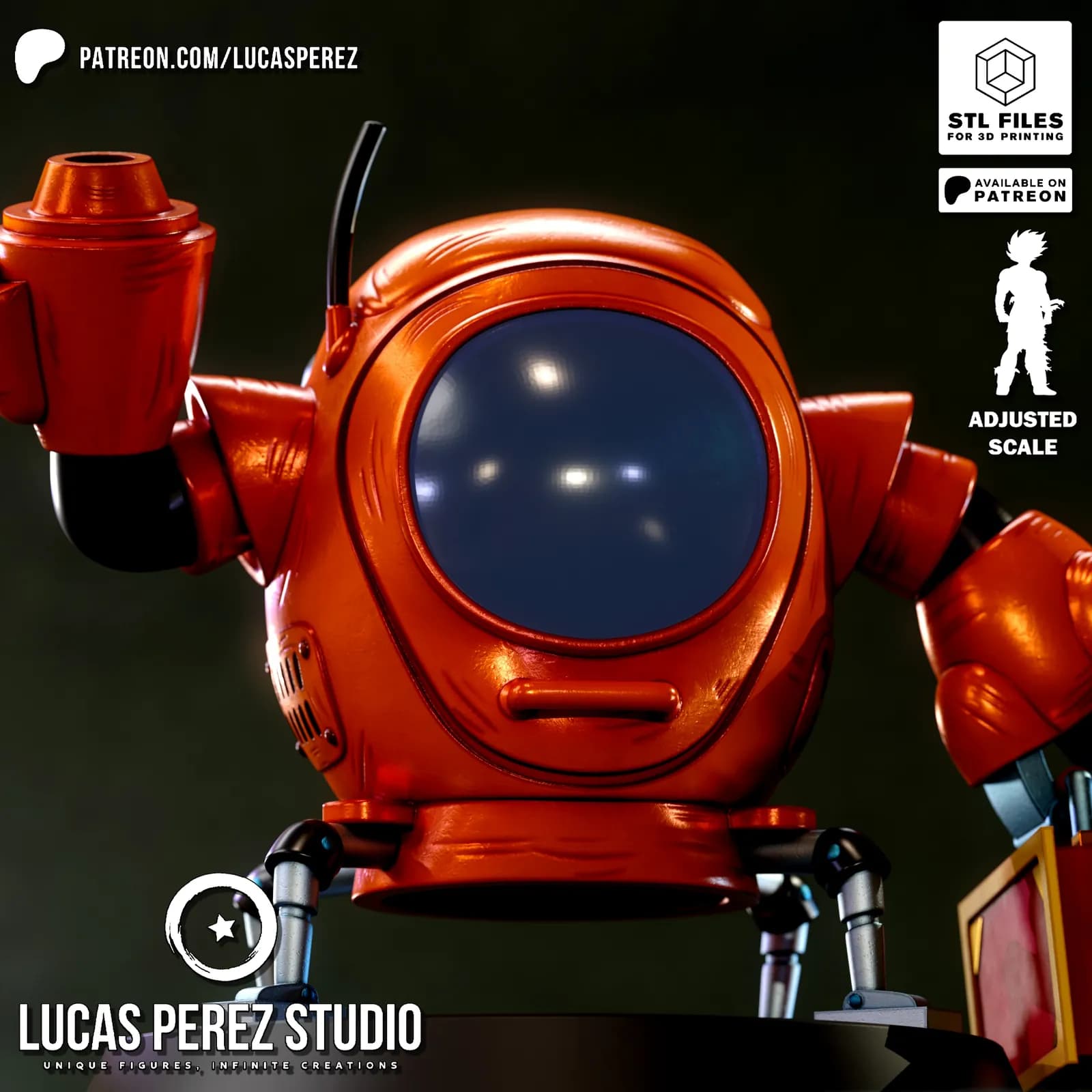STL - Robot Shu de Dragon Ball render 5