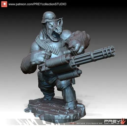 STL - Rocksteady con minigun