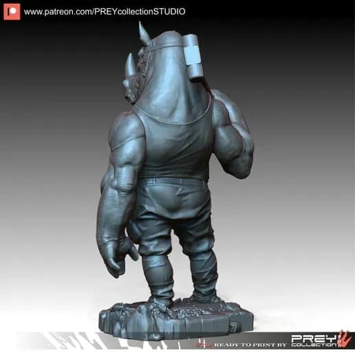 STL - Rocksteady figura render 2