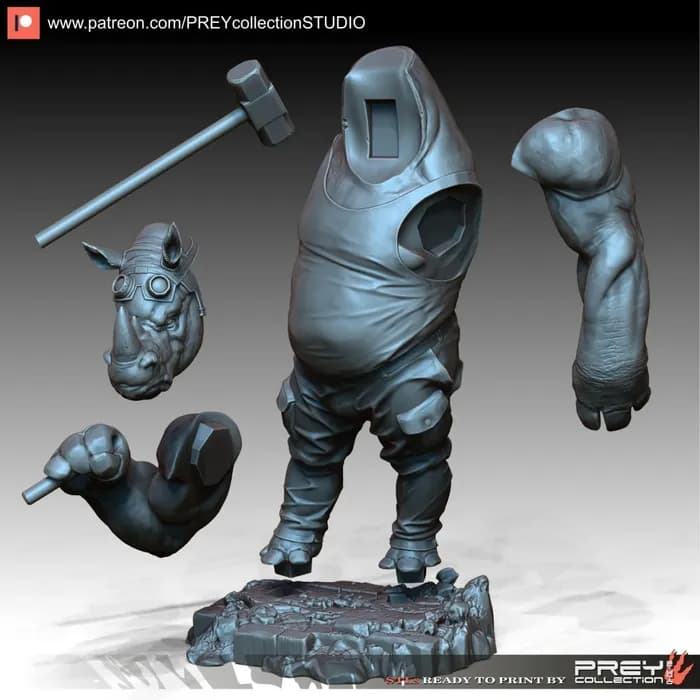 STL - Rocksteady figura render 3