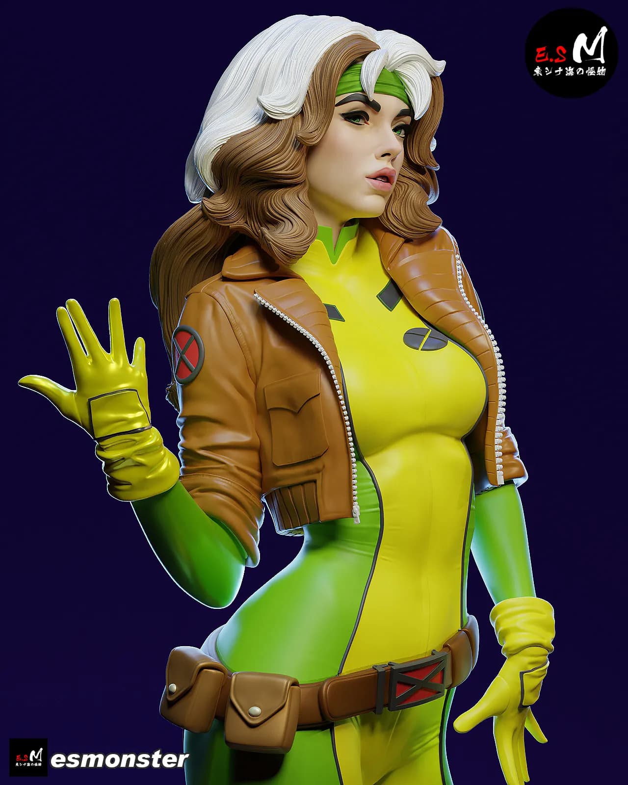 STL - Rogue X Men figura render 2