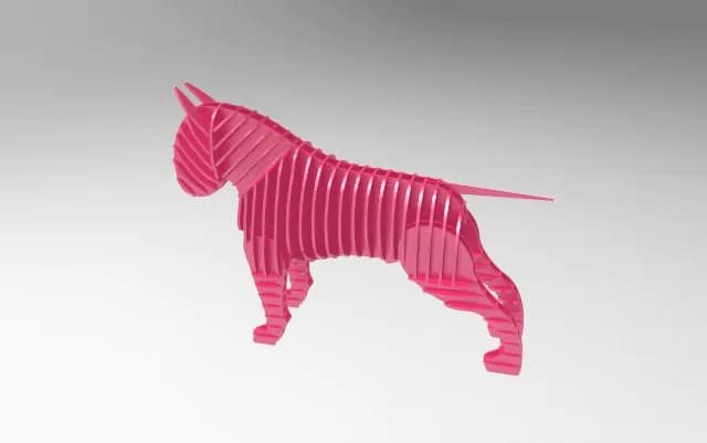 STL - Rompecabezas 3D de Bull Terrier render 3