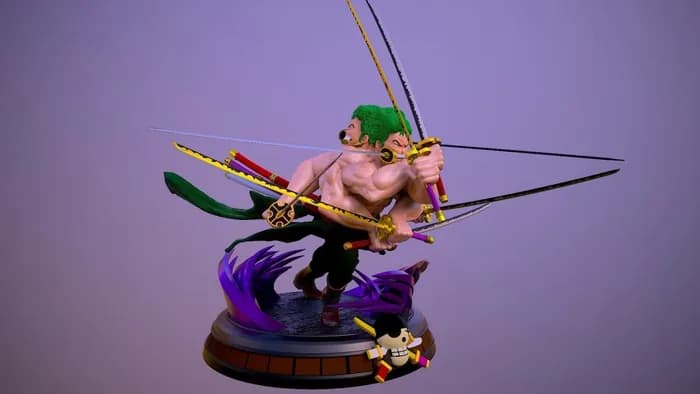 STL - roronoa zoro asura 30cm
