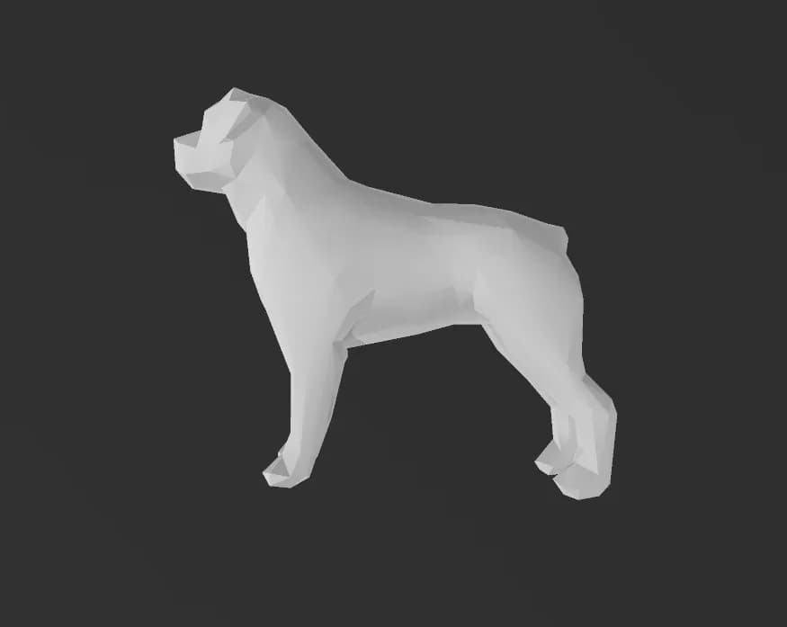 STL - Rottweiler low poly 2 render 2