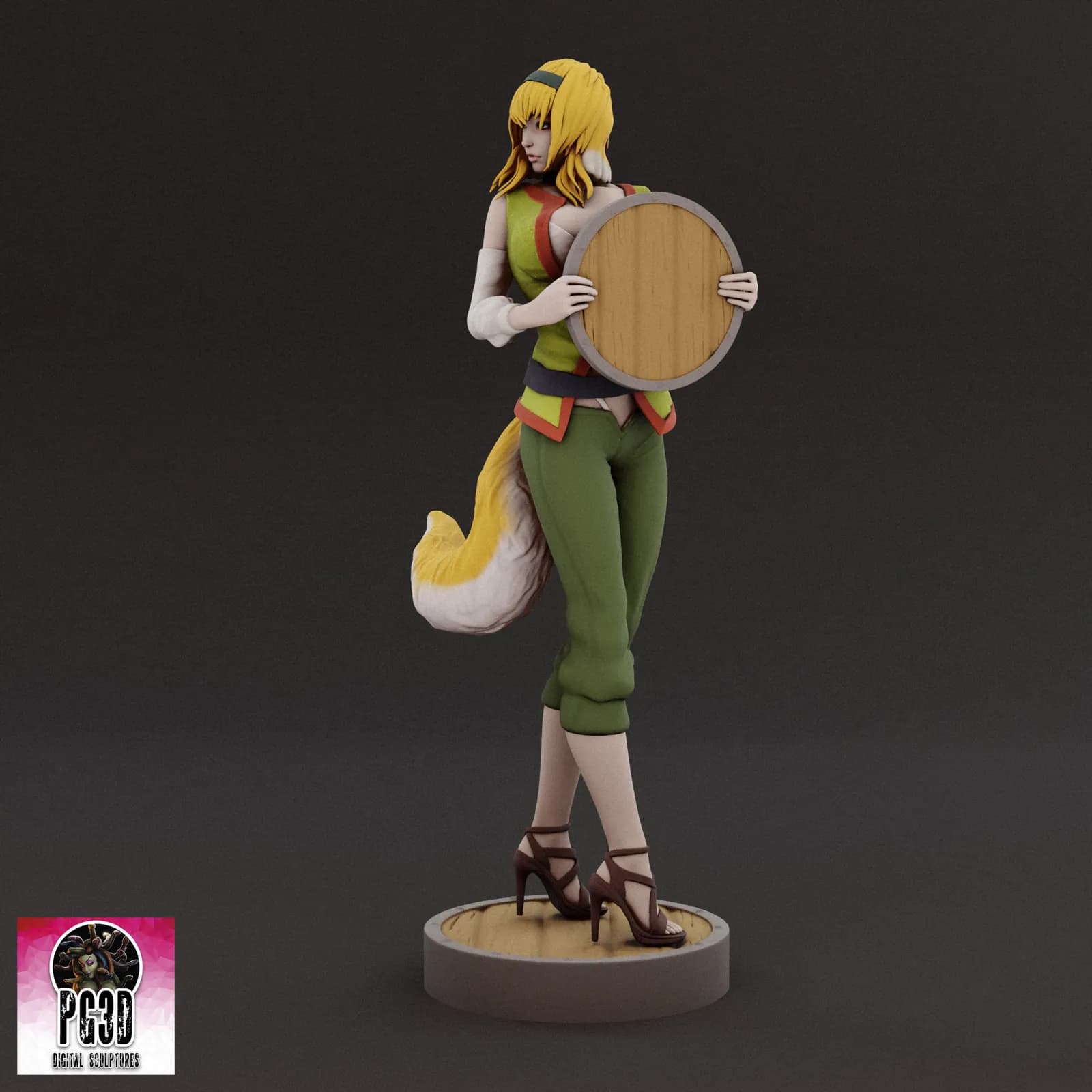STL - Roxanne, chica zorro guerrera render 3