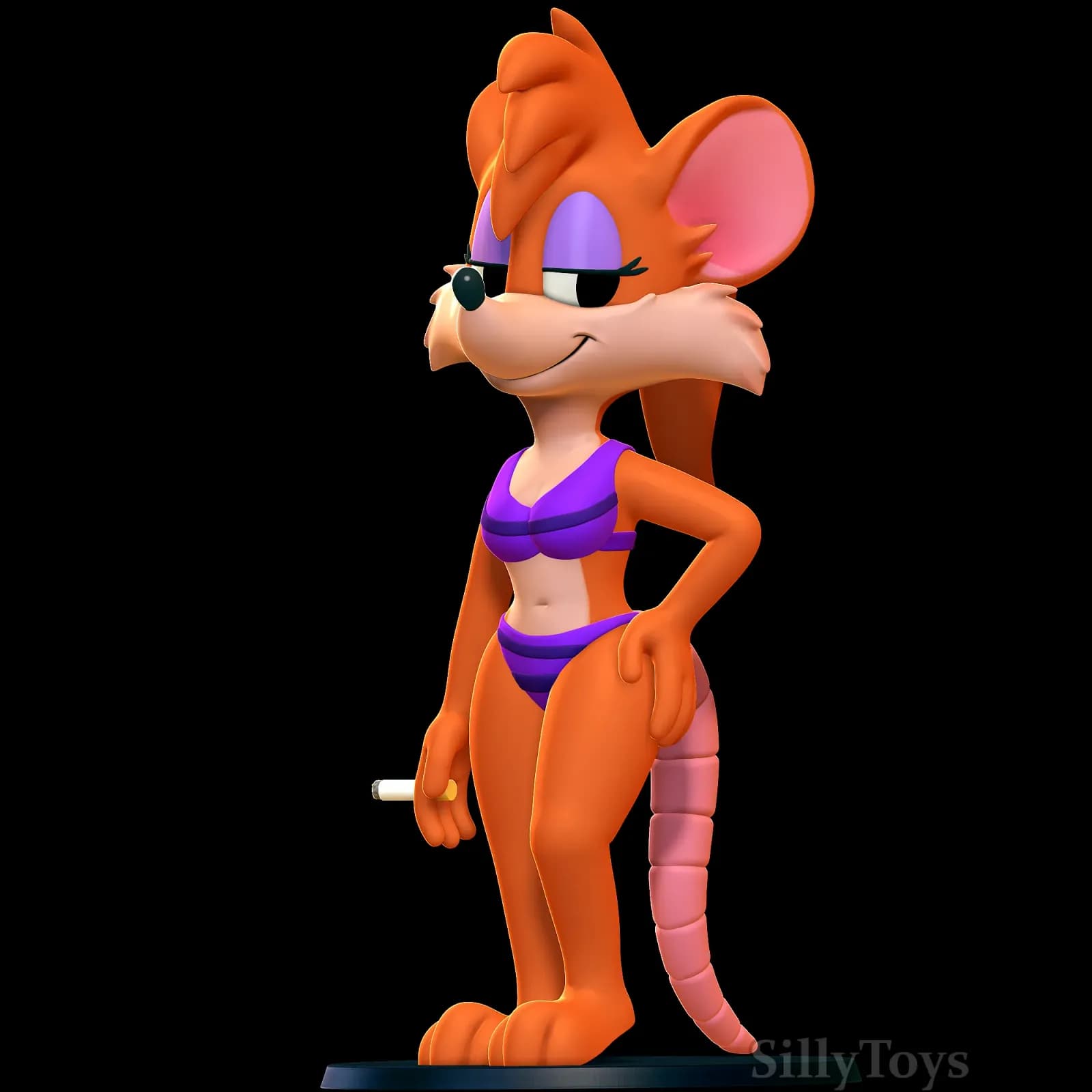 STL - Rubella Rat con Bikini render 2