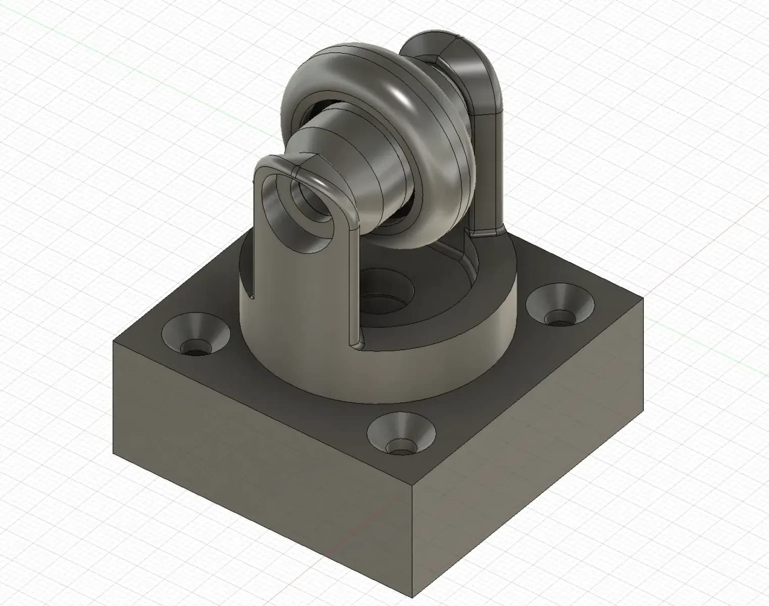 STL - Rueda de mueble con soporte