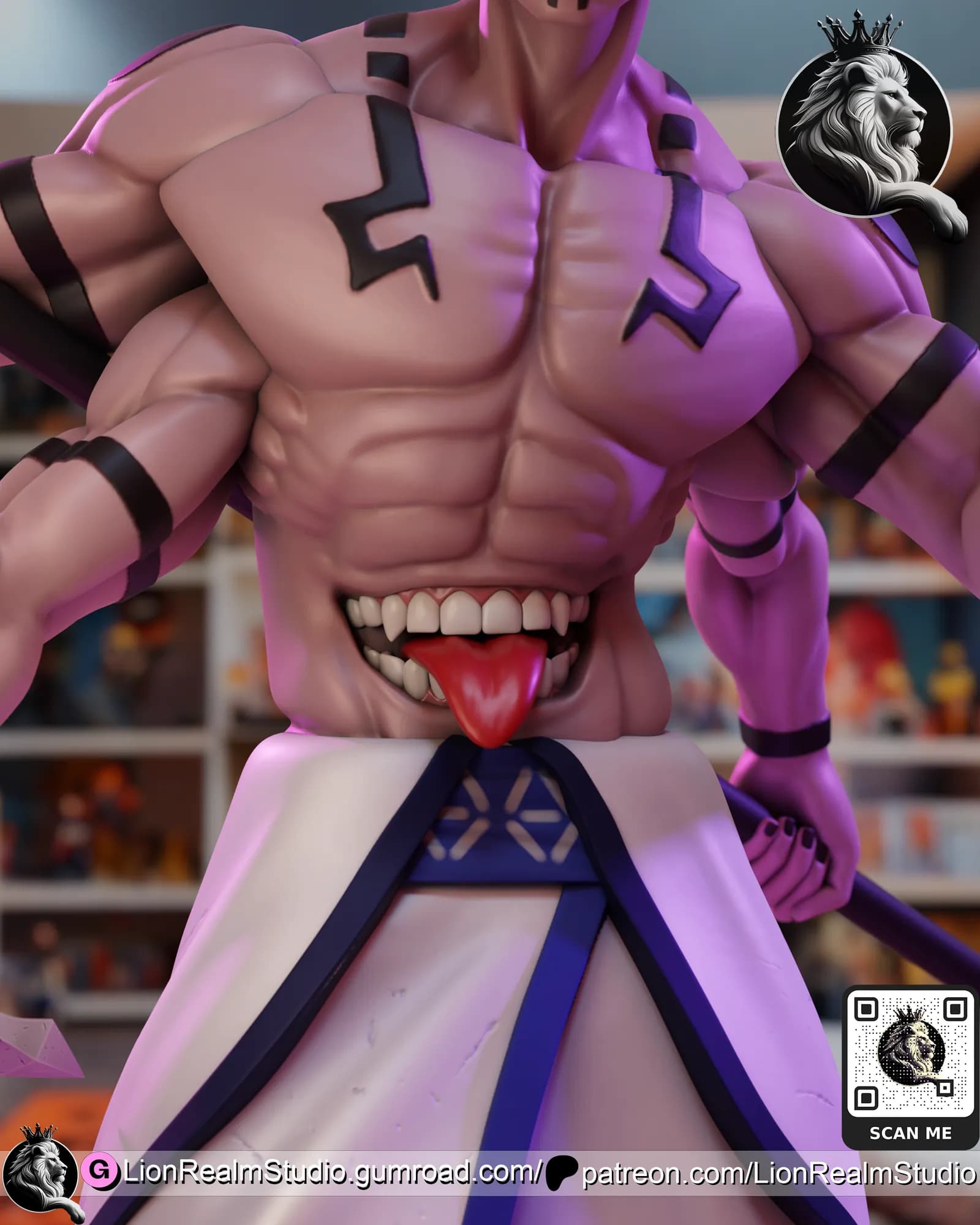 STL - Ryomen Sukuna Figura render 5