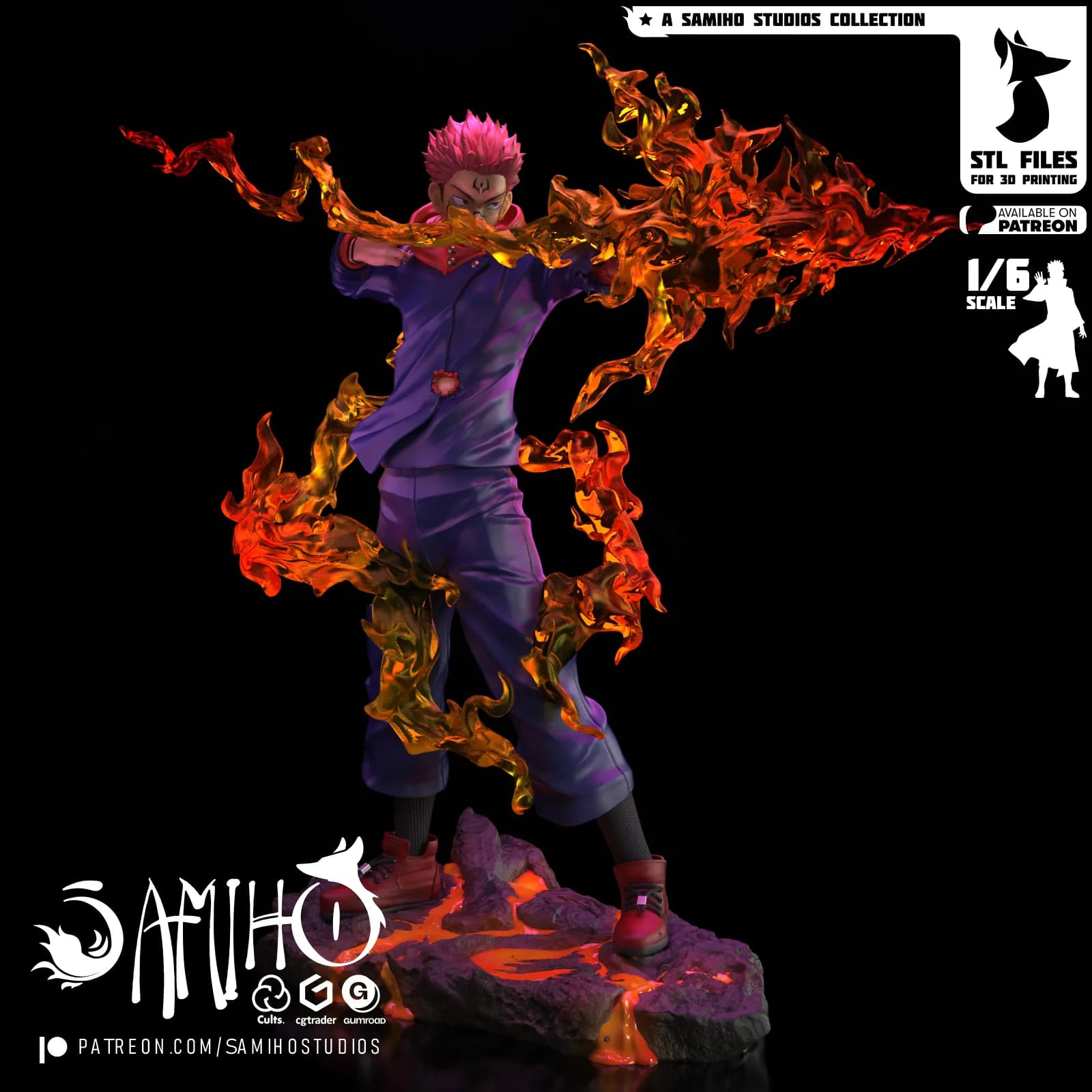 STL - Ryomen Sukuna Figura de Acción render 3