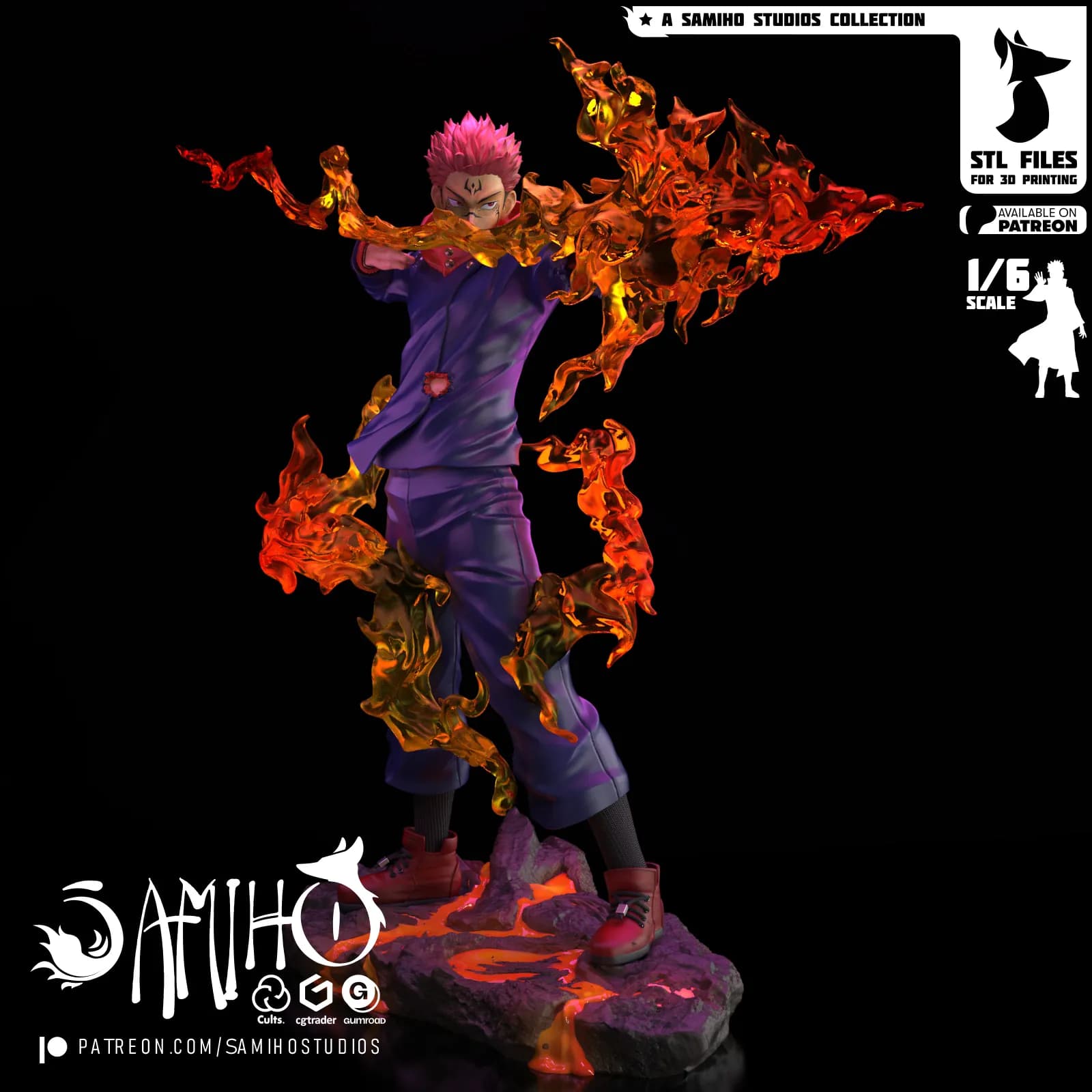 STL - Ryomen Sukuna Figura de Acción render 4
