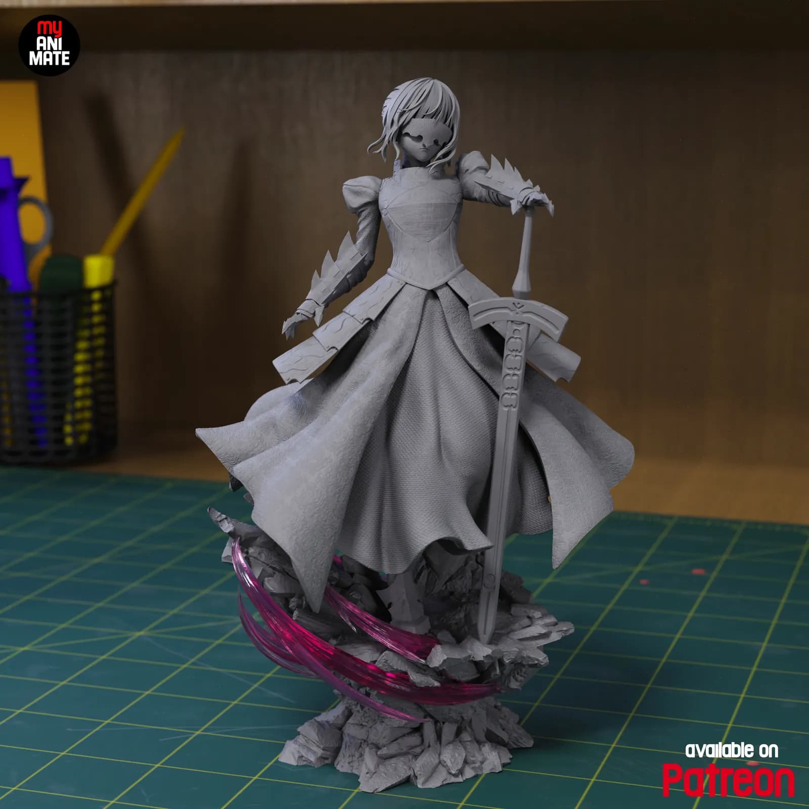 STL - Saber Alter Figura Detallada render 2