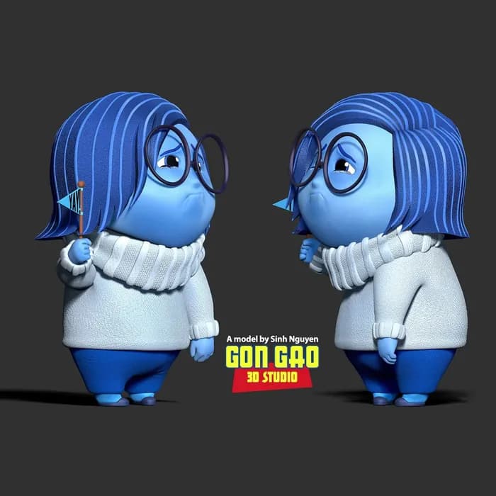 STL - sadness inside out 2 render 5