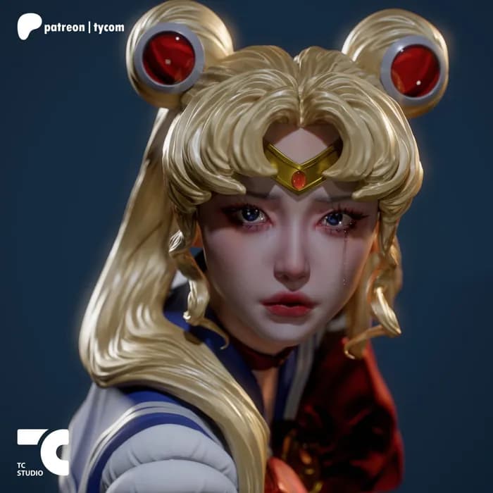 STL - sailor moon bust 2 render 2