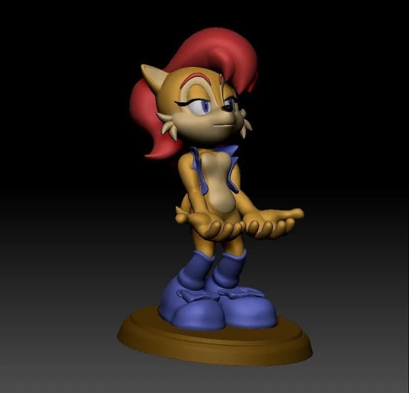 STL - Sally Acorn estilo Sonic 2 render 2