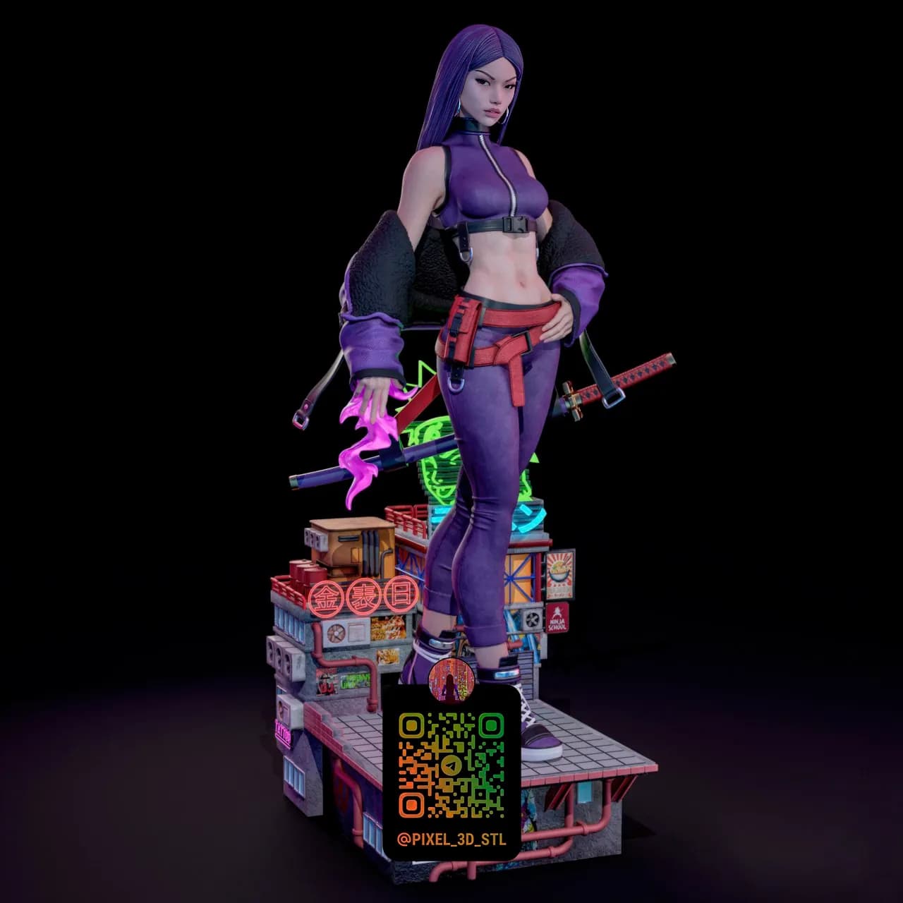 STL - Samurai Cyberpunk Femenina