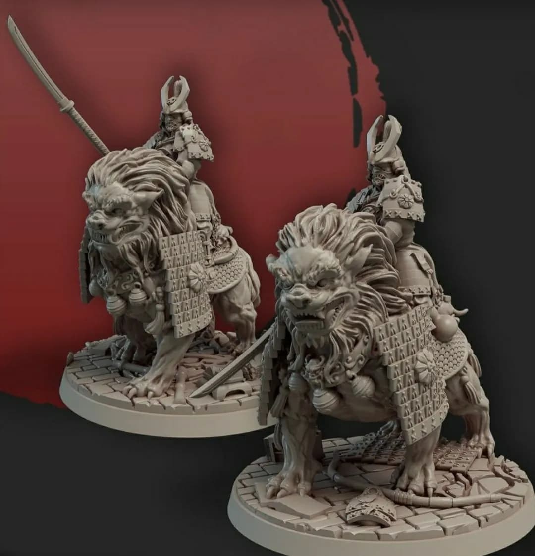 STL - Samurái Montado en León Guardián