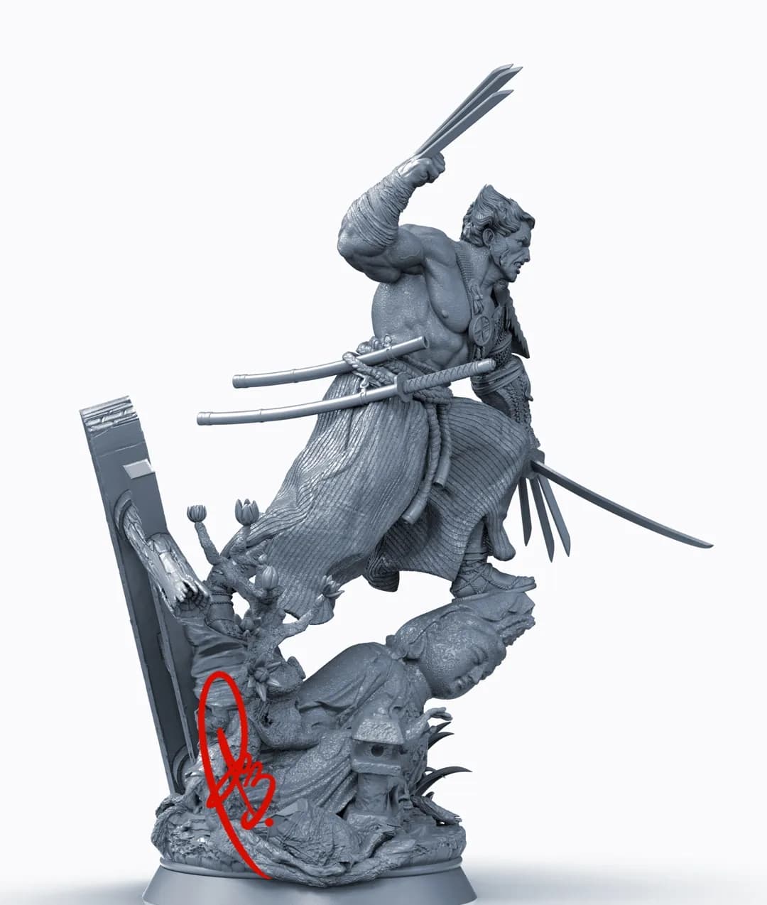 STL - Samurái Wolverine render 5
