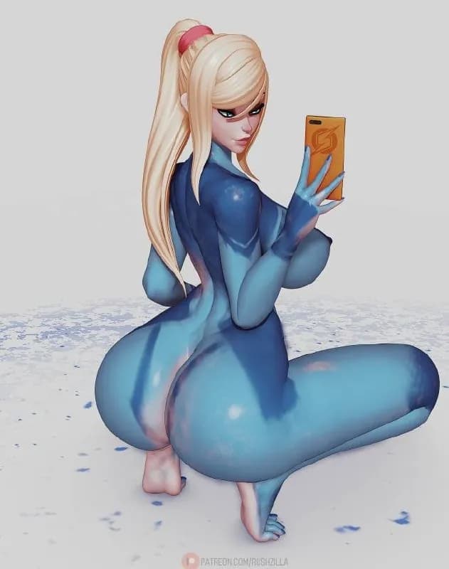 STL - Samus Aran con body paint azul