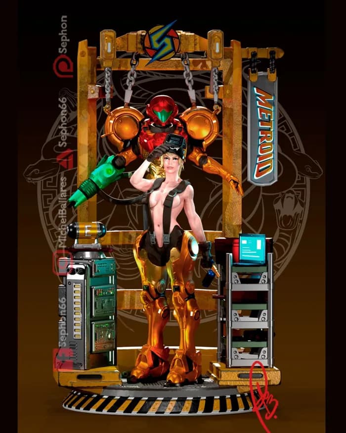 STL - Samus Aran en Armadura Zero Suit