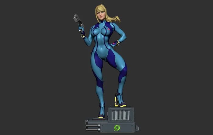 STL - Samus Zero Suit figura render 3