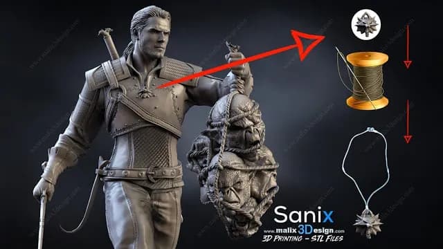 STL - sanix the witcher render 2