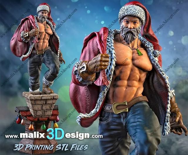 STL - Santa Claus musculoso