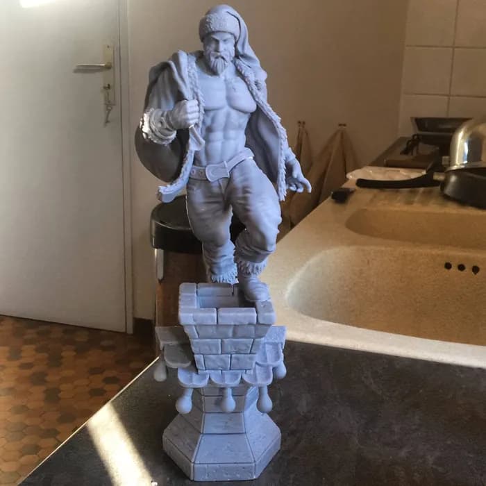 STL - Santa Claus musculoso render 2