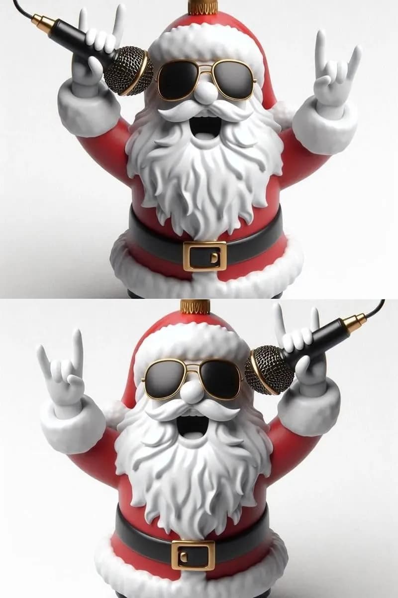 STL - Santa Rockero con Micrófono render 2