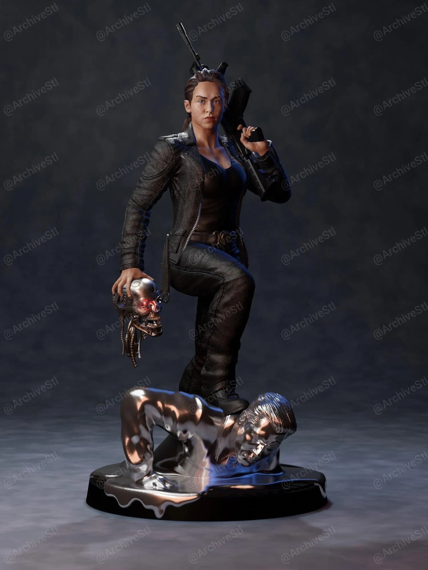 STL - Sarah Connor Terminator Figura