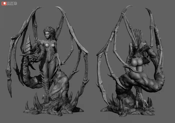 STL - sarah kerrigan queen of blades render 2