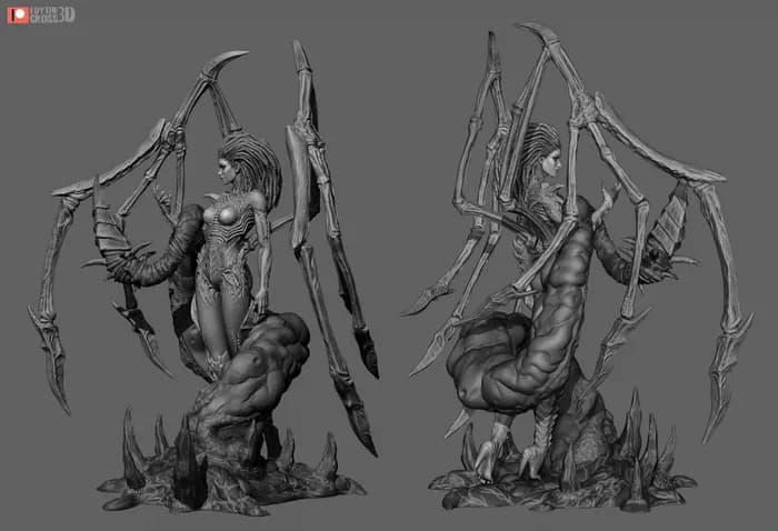 STL - sarah kerrigan queen of blades render 3
