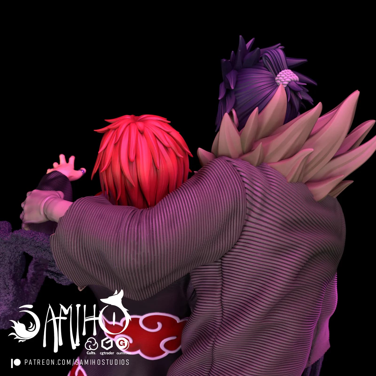 STL - Sasori y Deidara render 3