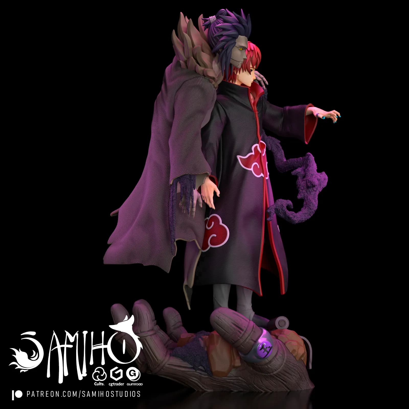 STL - Sasori y Deidara render 5