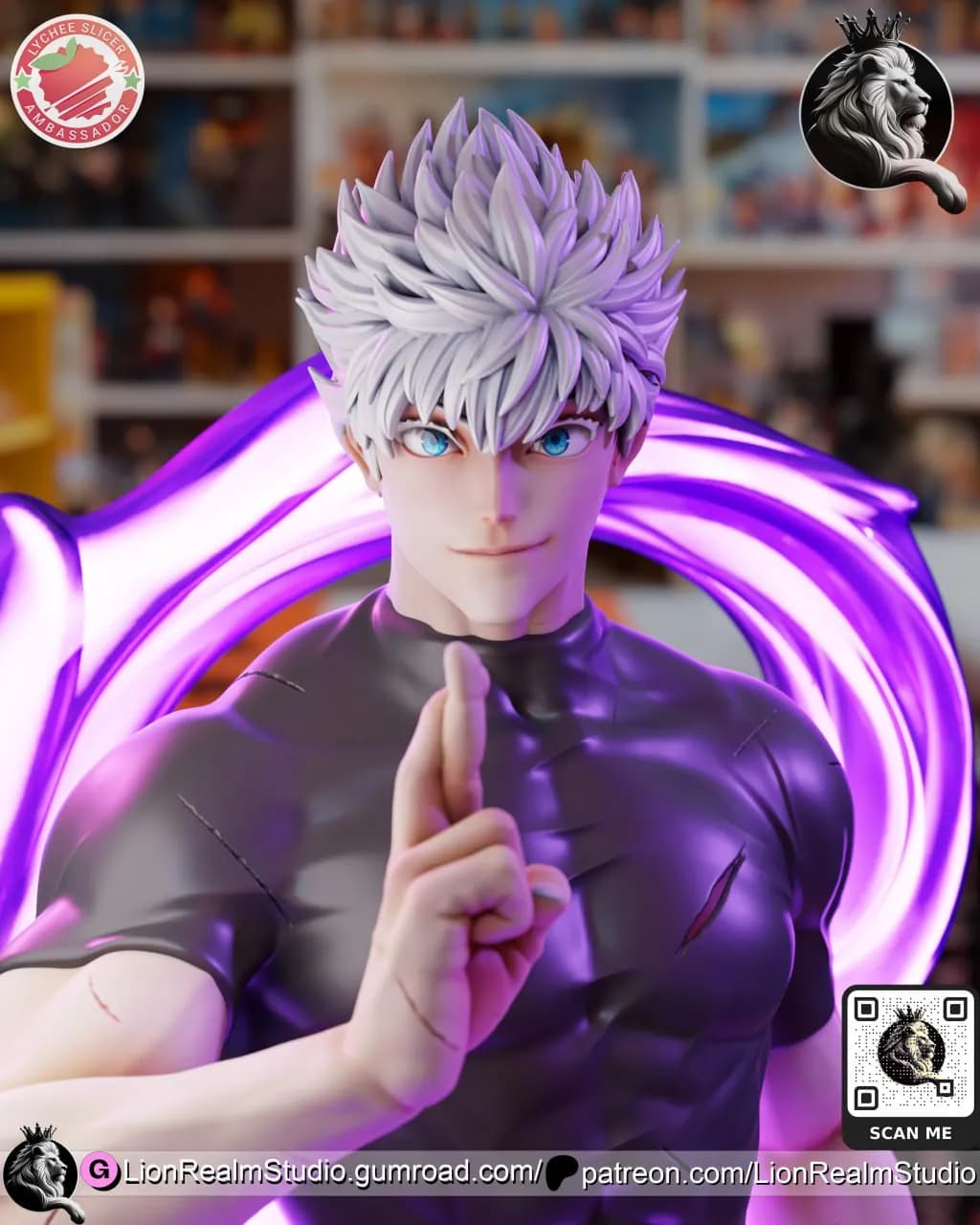 STL - Satoru Gojo Figura render 2