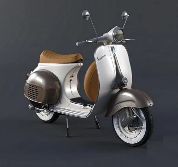 STL - Scooter Vespa Cafe Racer render 3
