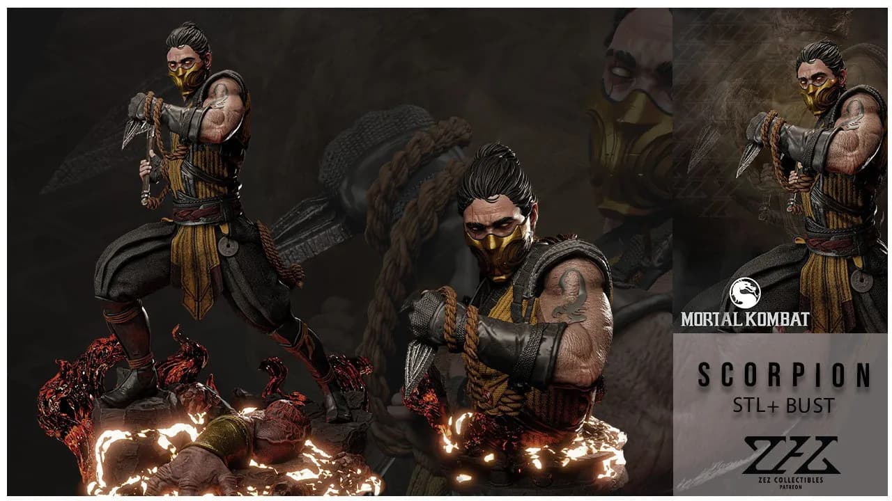 STL - Scorpion Mortal Kombat Busto