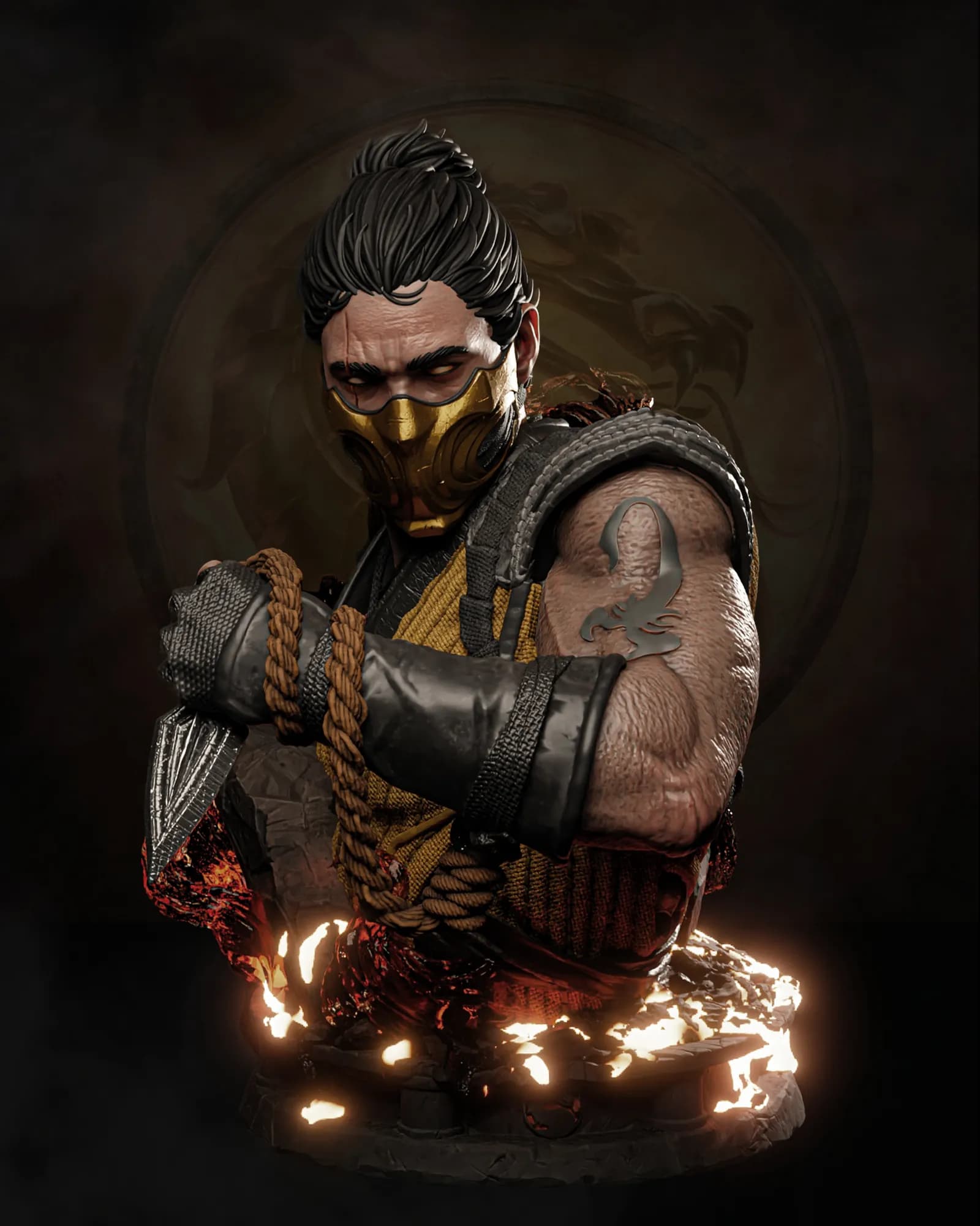 STL - Scorpion Mortal Kombat Busto