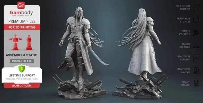 STL - Sephiroth, el guerrero alado render 2