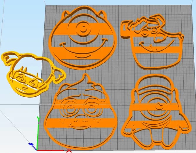 STL - set cookie cutter monsters