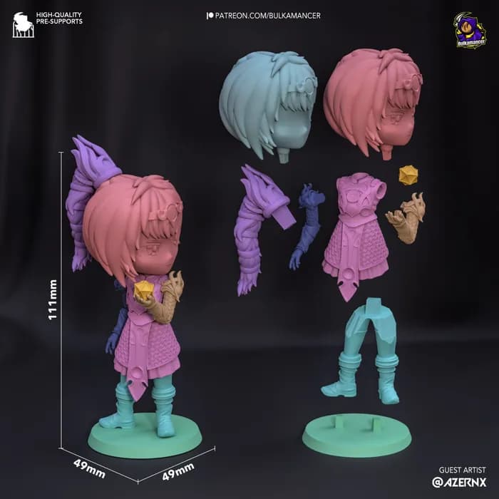 STL - Shadowheart Chibi render 4