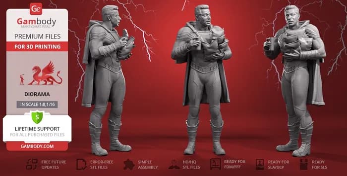 STL - shazam diorama part 1 gambody
