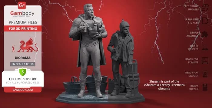 STL - shazam diorama part 1 gambody render 2