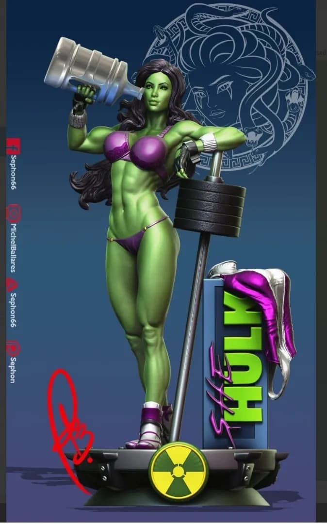 STL - She Hulk Entrenando