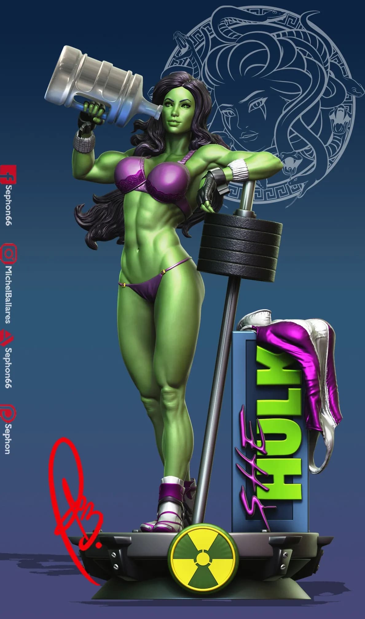 STL - She Hulk Entrenando
