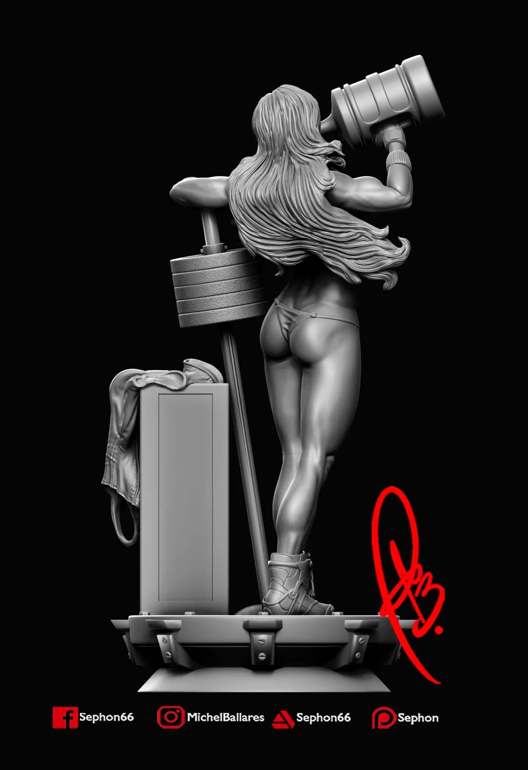 STL - She Hulk Entrenando