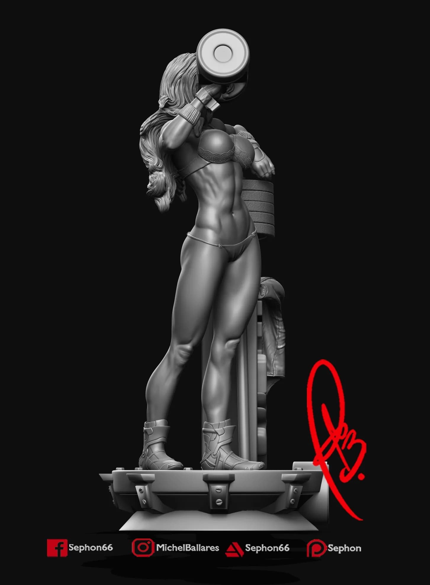 STL - She Hulk Entrenando