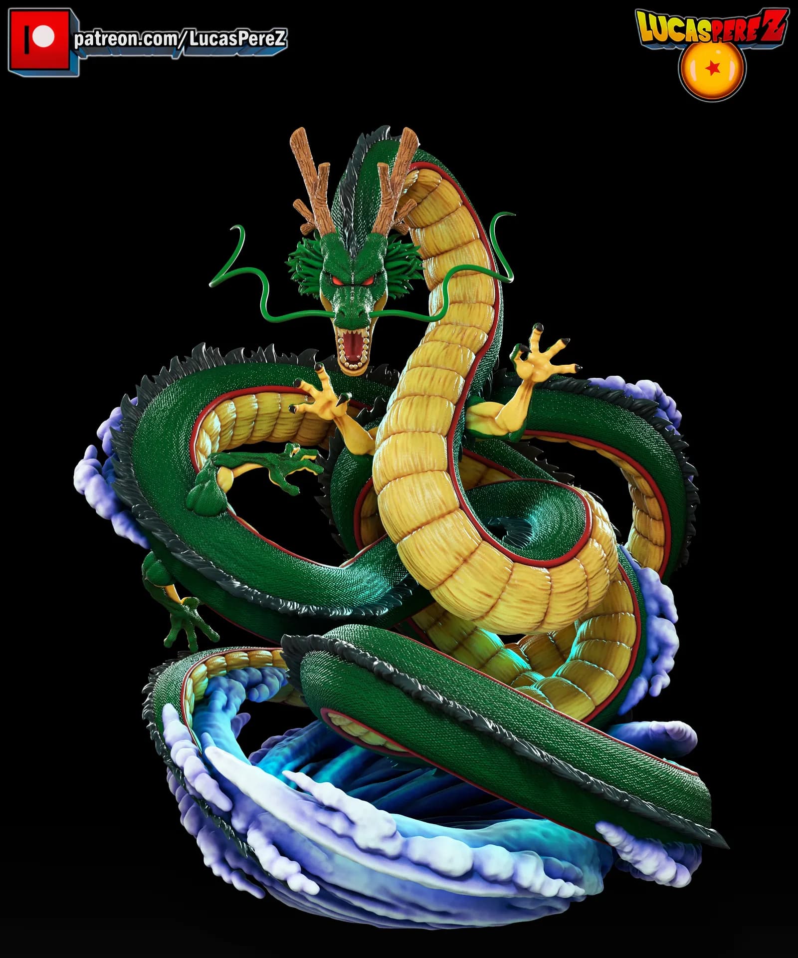 STL - Shenron dragón divino render 2